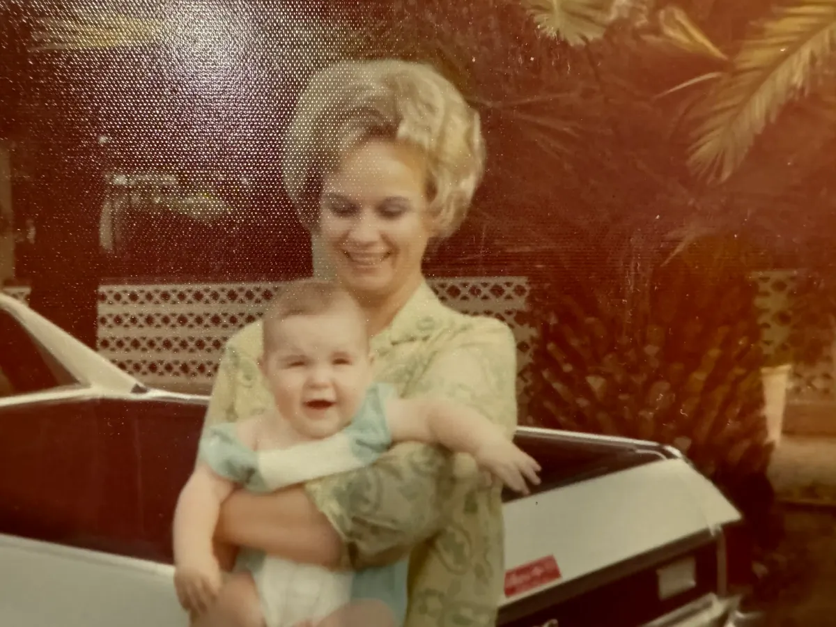 Cela as a small child with her grandmother, Betty Jo, photographed in 1974.