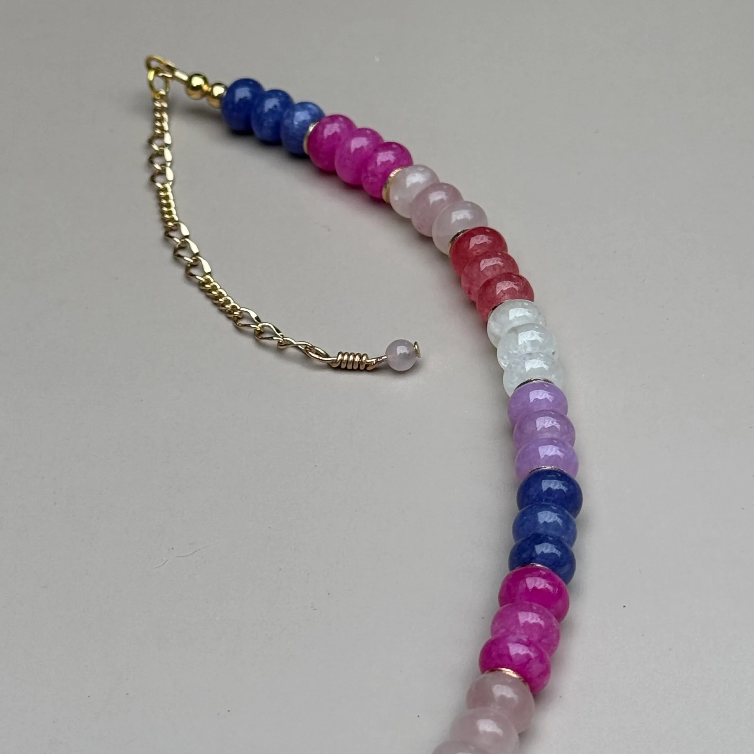 the rosa necklace - purples + pinks view 2