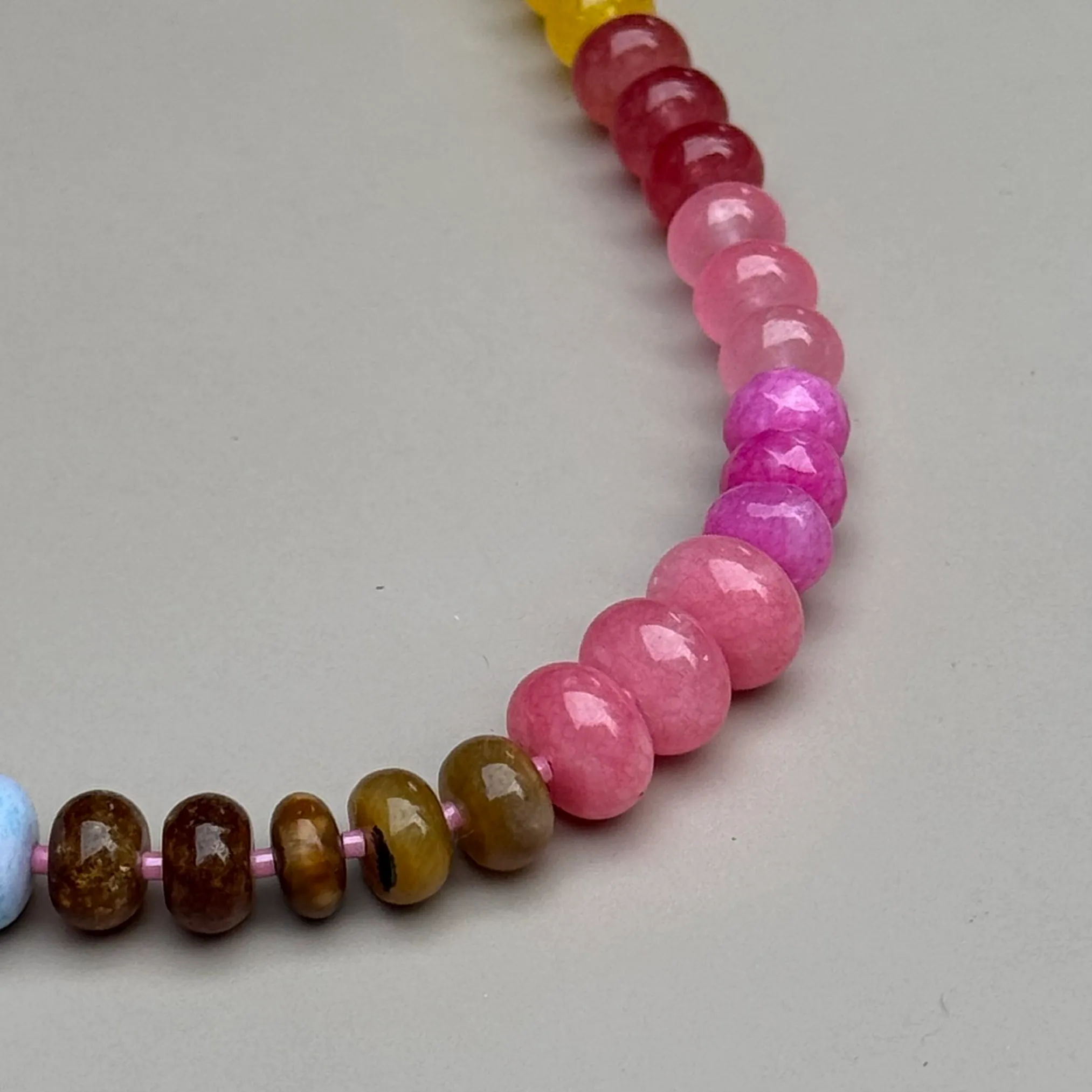 the rosa necklace - pinks + brown view 2