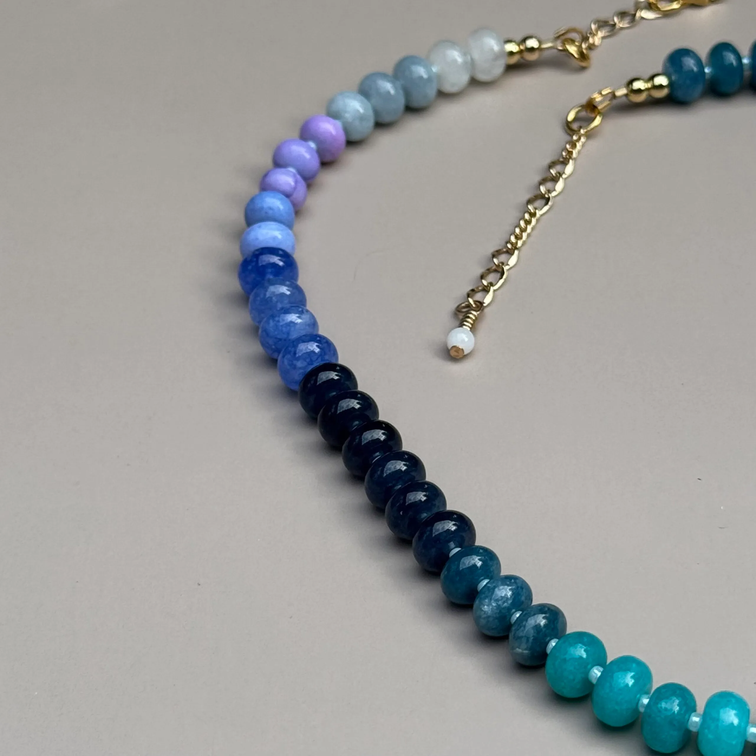 the rosa necklace - bright blues view 2