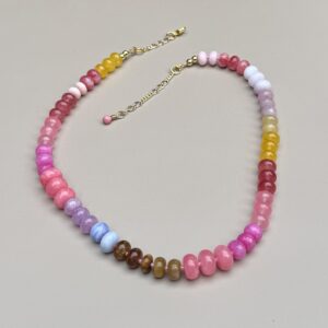the rosa necklace - pinks + brown